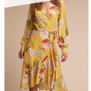 Yumi Kim Casanova Forever Yellow Floral Ruffle Wrap Dress – Small Bring sunshine